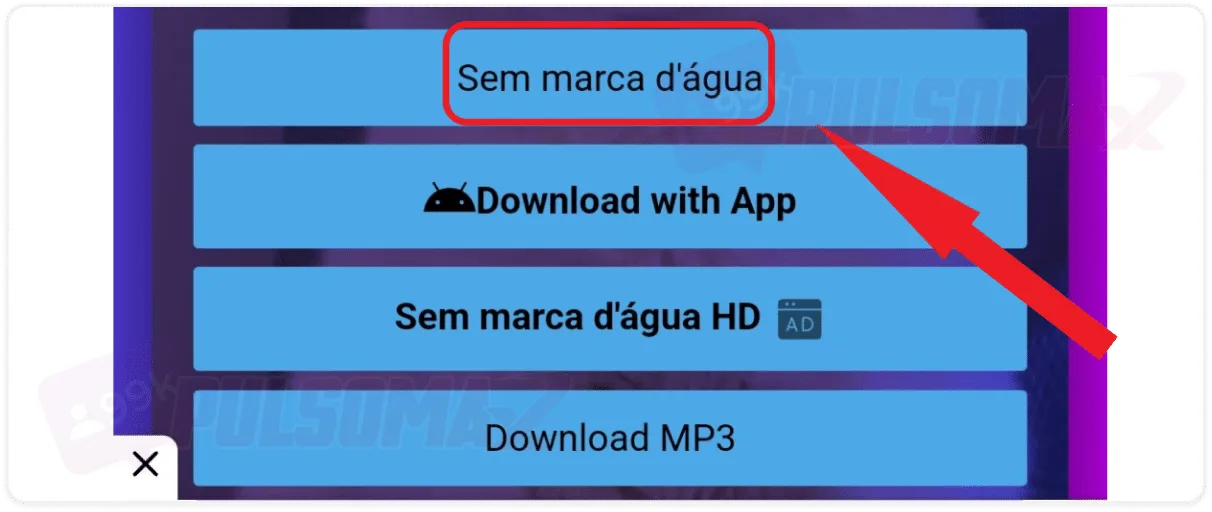 TikTok in browser option without watermark