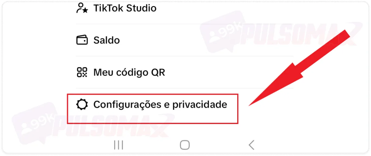 TikTok settings and privacy option
