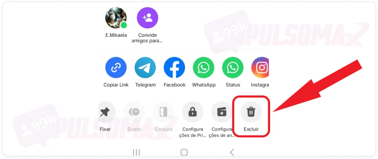 Delete option to delete a story on TikTok.