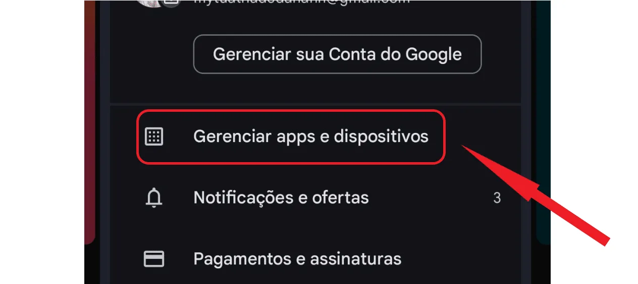 Manage apps and devices in the Play Store.