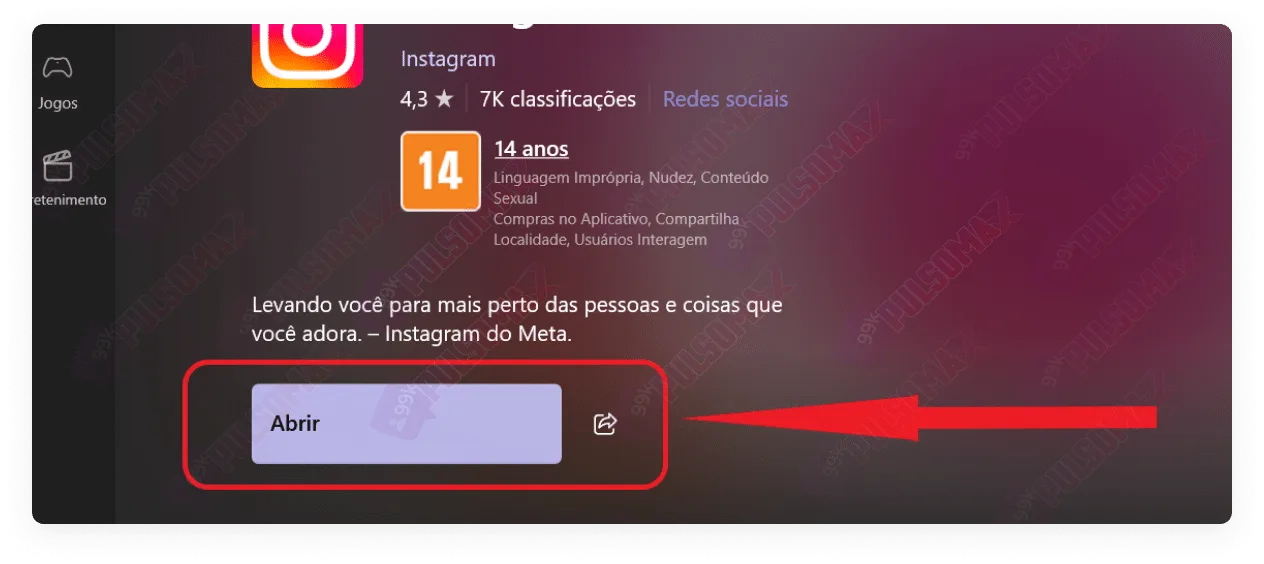 Instagram Windows app.