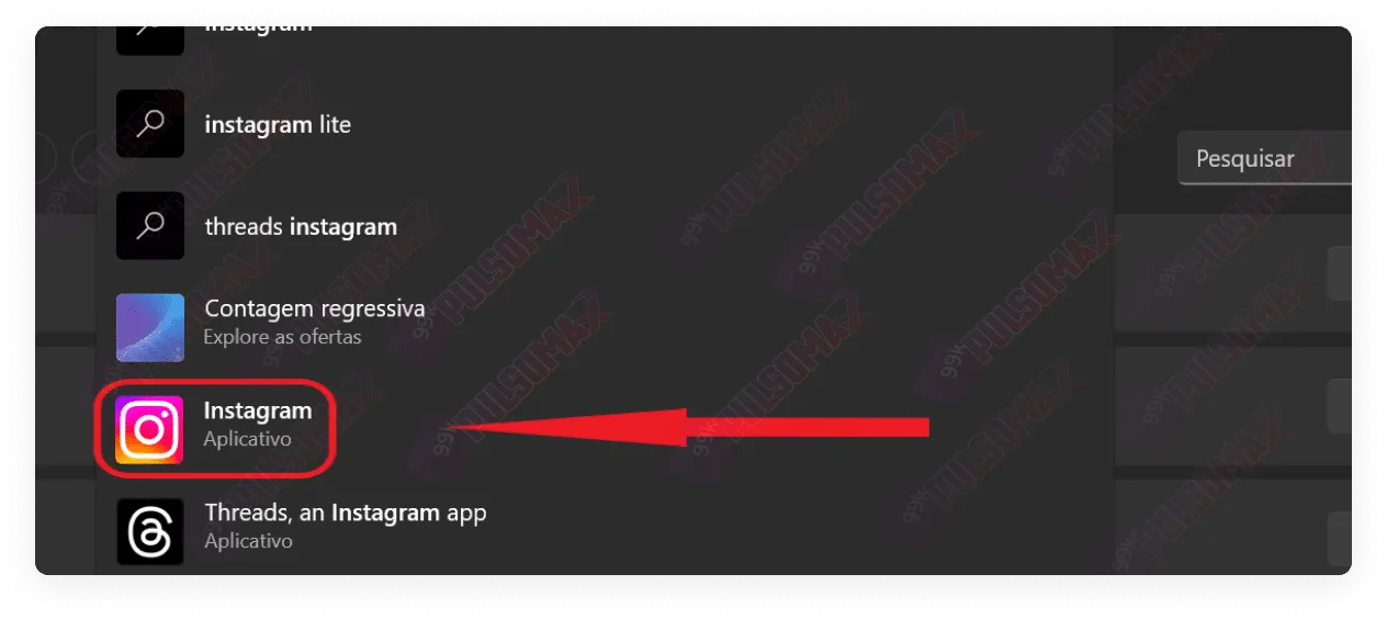 Instagram app on Windows.