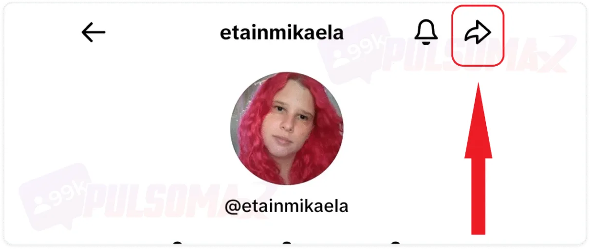 Botão em forma de sete no TikTok