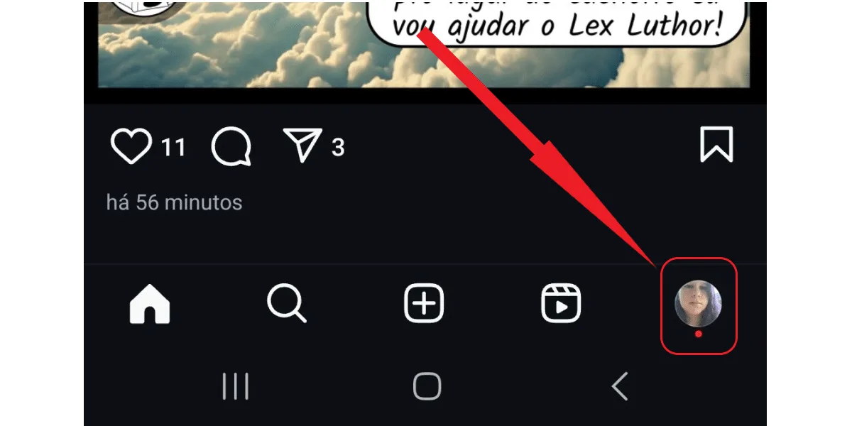 Instagram profile thumbnail button