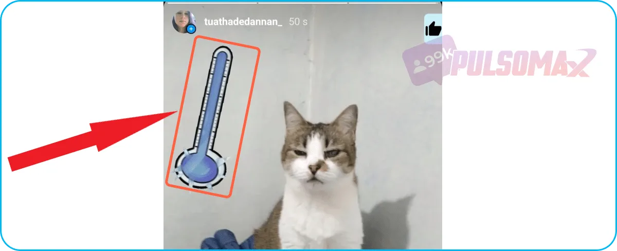 Story posted with temperature GIF.