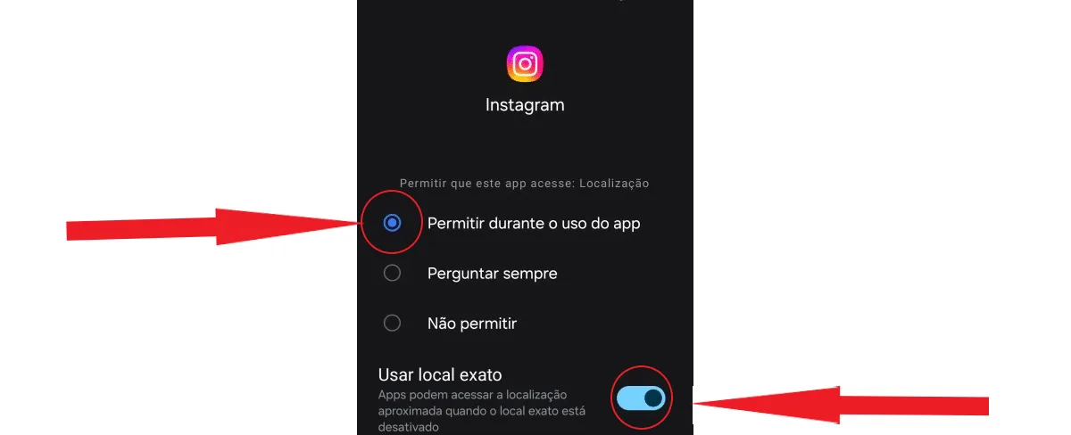 Allow while using the app.