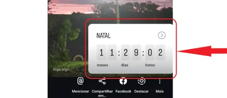 Story with a timer posted on Instagram.