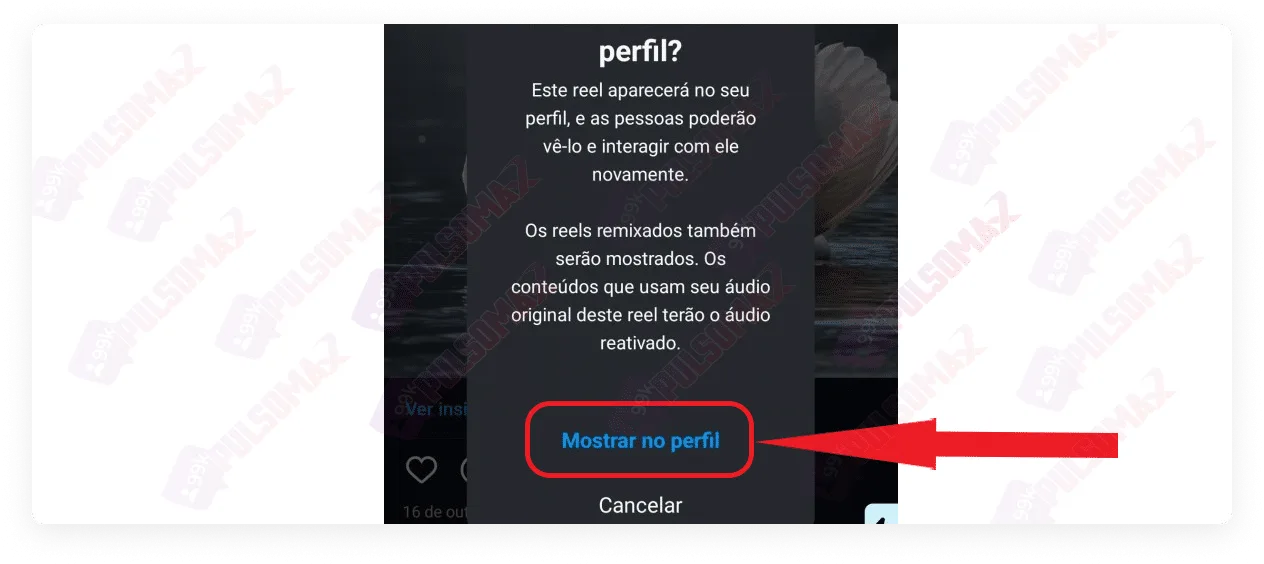 Show confirmation in profile.