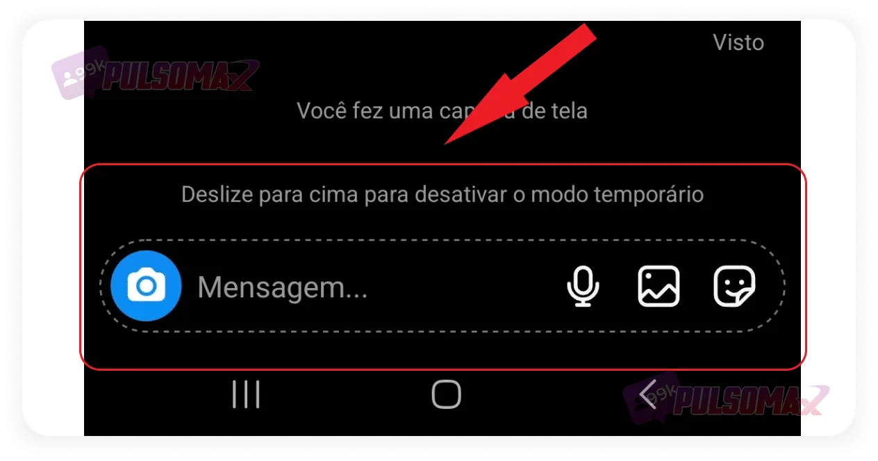 Temporary mode dotted text box.