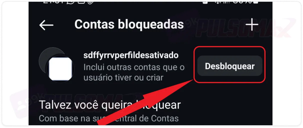 Desbloquear usuário no Instagram.