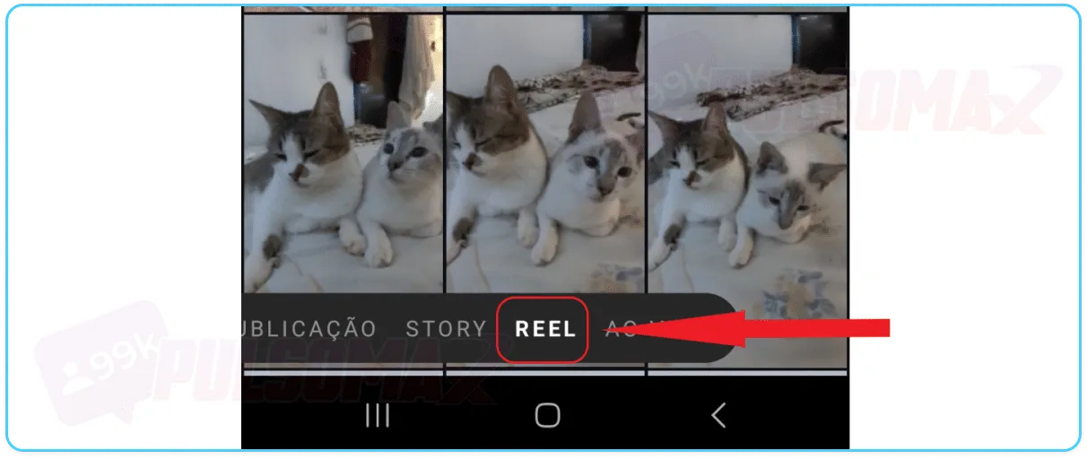 Instagram reel button.