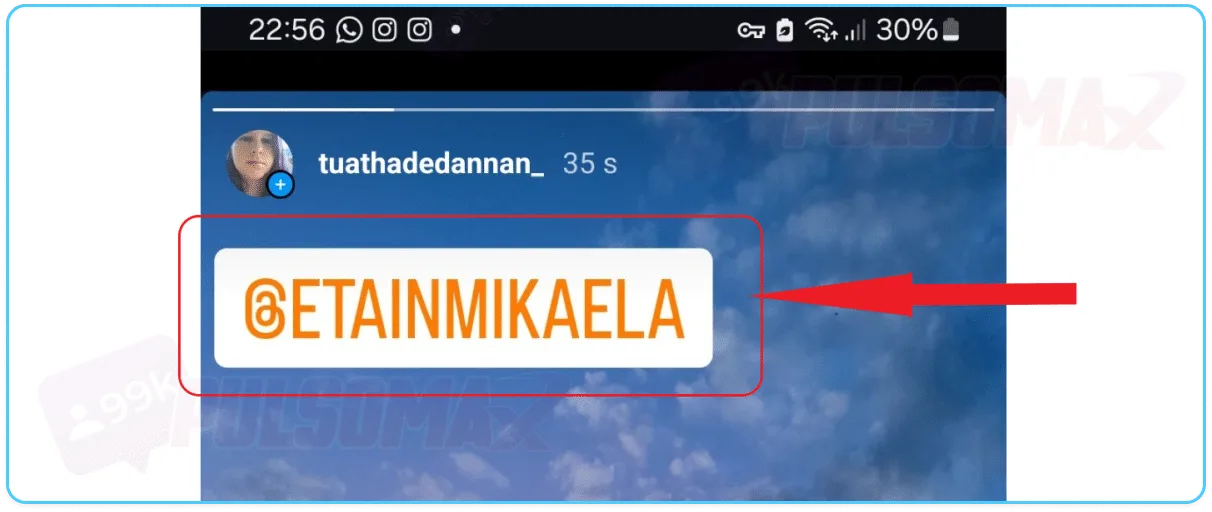 Story posted with a mention sticker.
