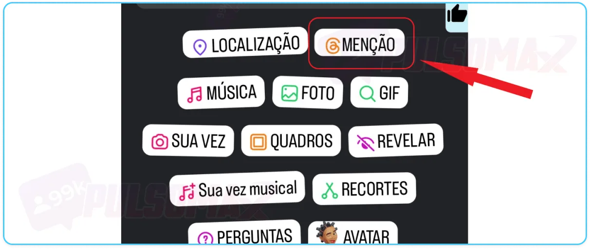 Mention sticker in Instagram stories.