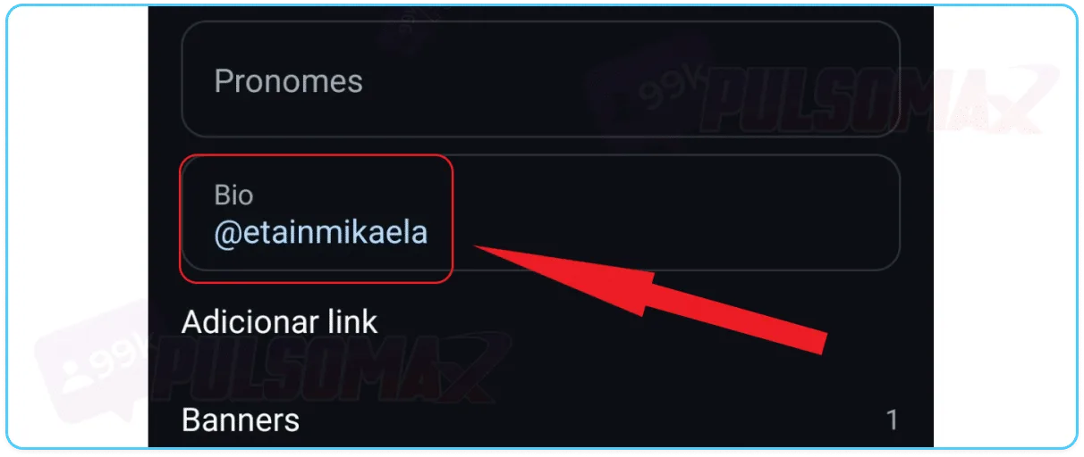 Bio with username tag.