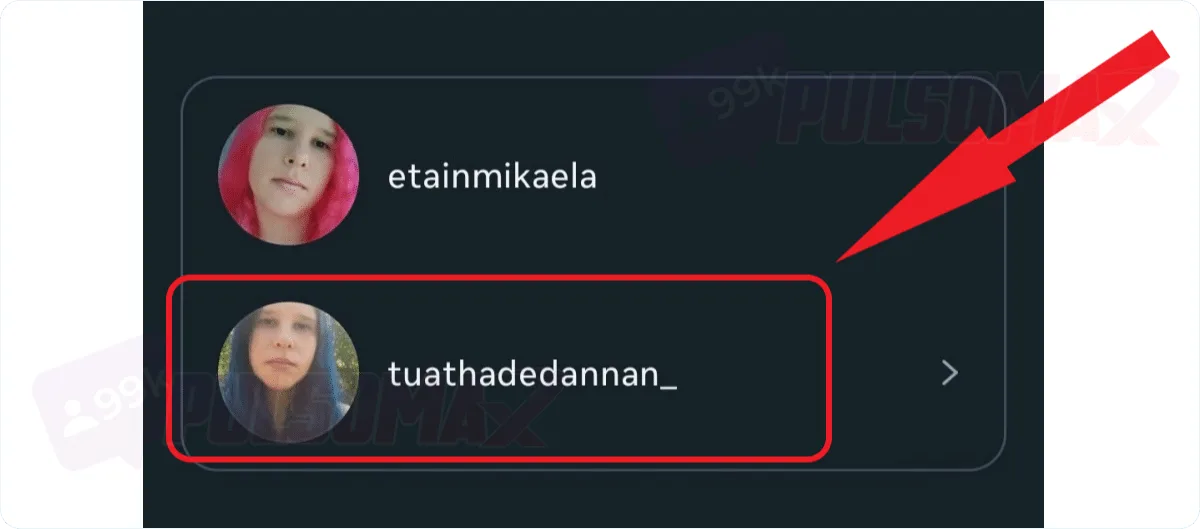 Choose the right Instagram profile to change the password.