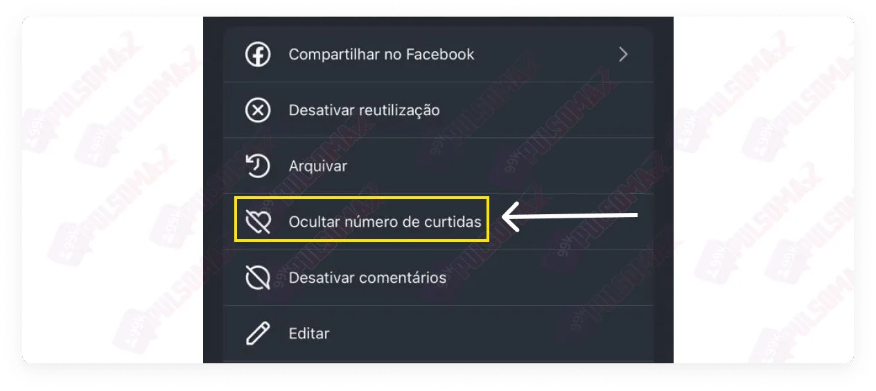 Ocultar curtidas das postagens do Instagram