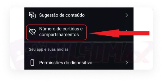 Option to hide likes and shares.