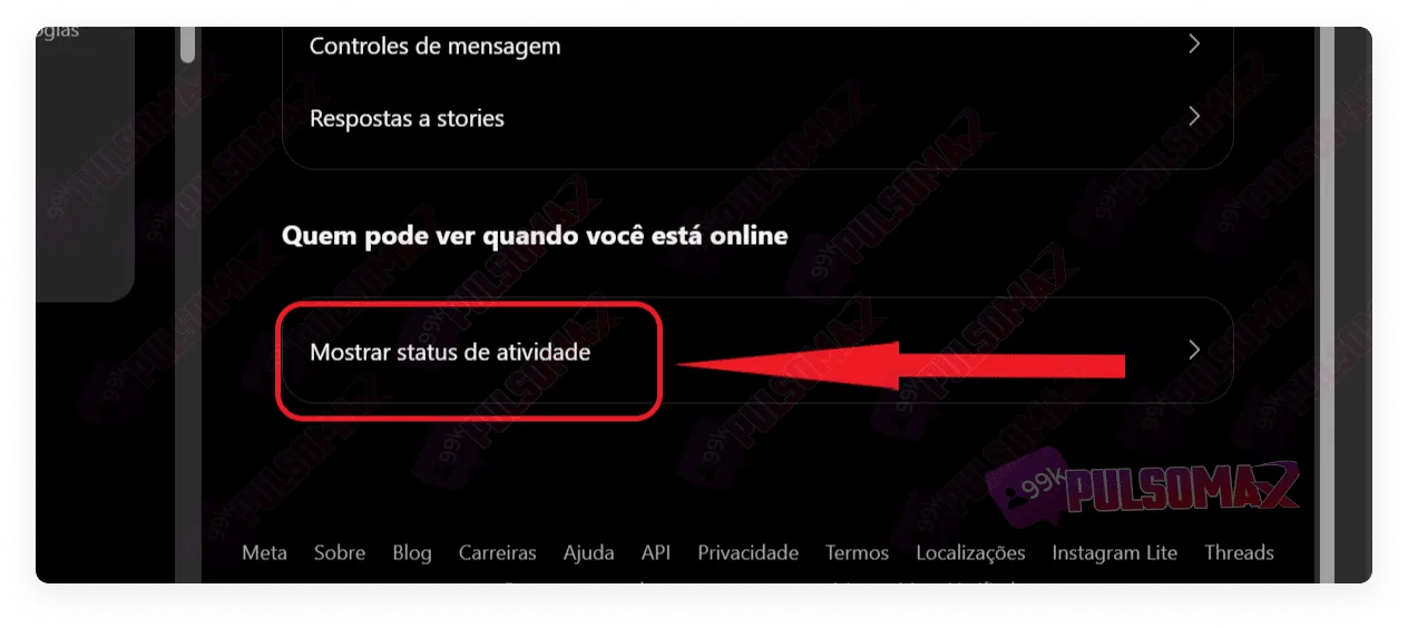 Show activity status on Instagram web.