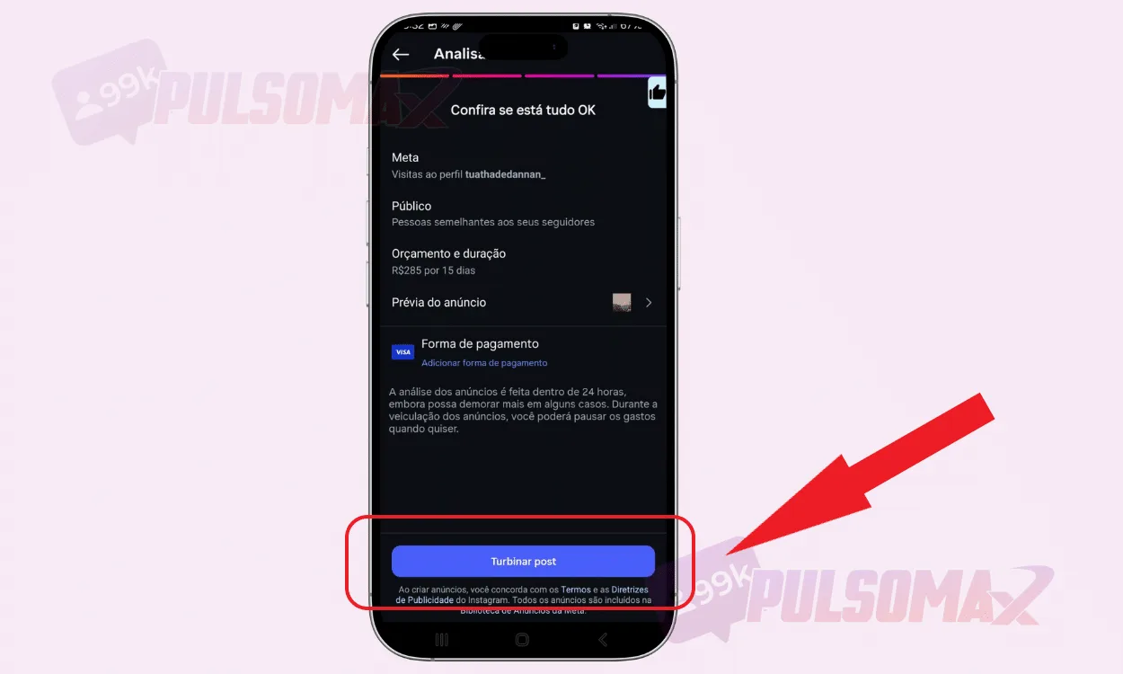 Boosting Instagram posts - final stage