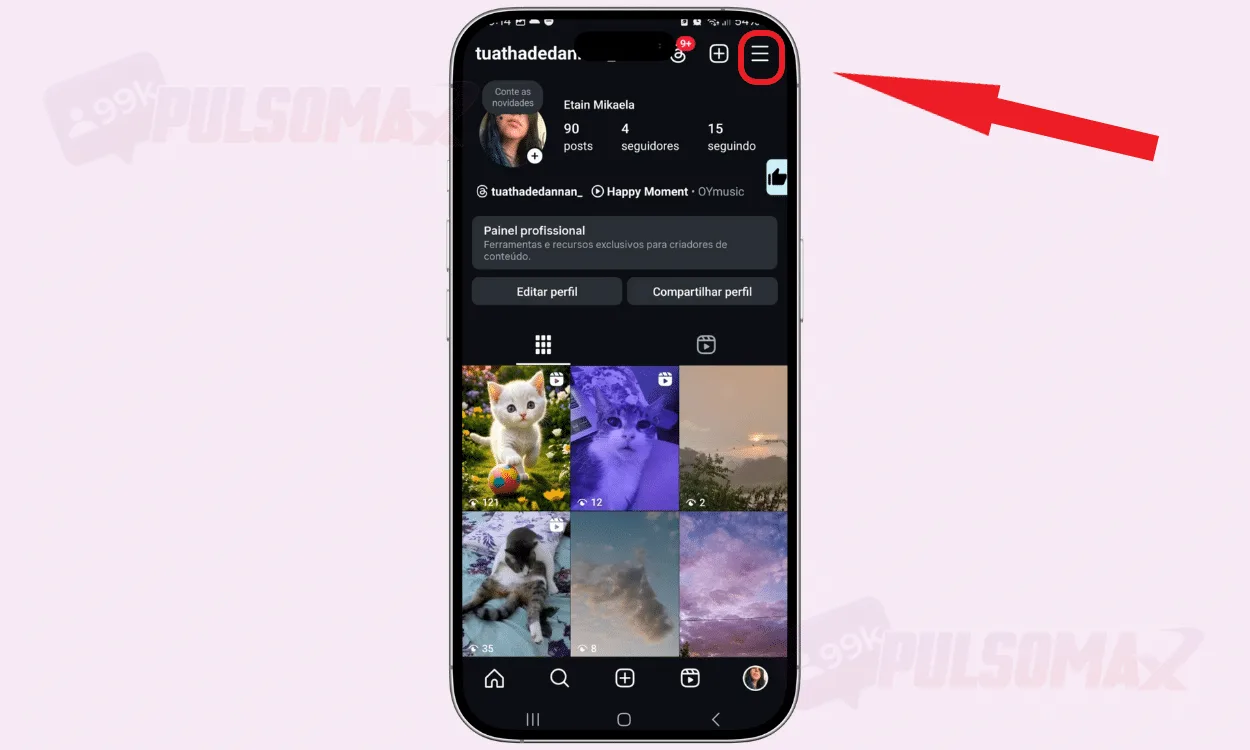 Instagram 3-line button