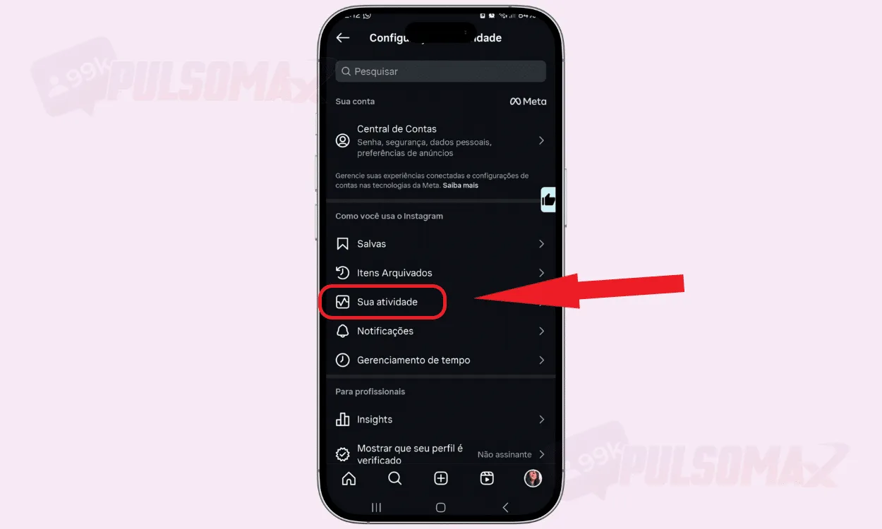Tab your activity, Instagram