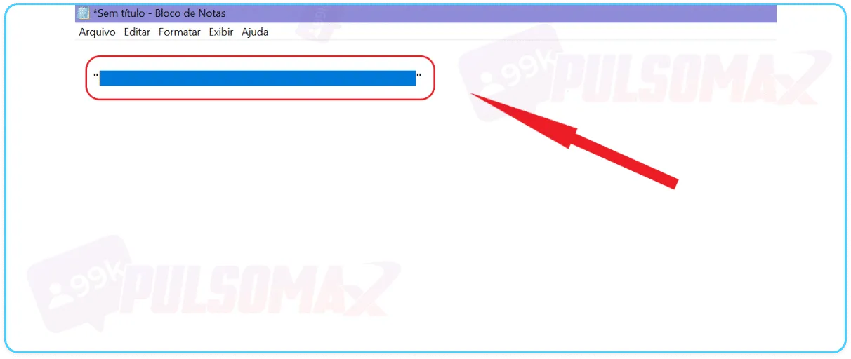 An invisible Instagram space in a notepad, to copy to Instagram.