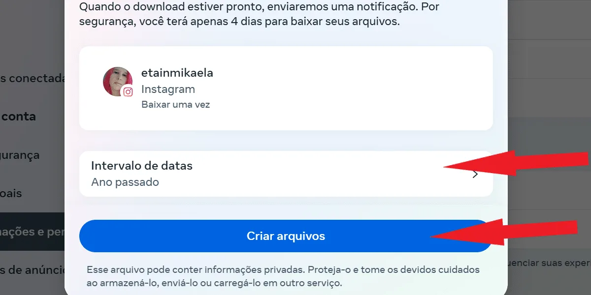 Deleted Instagram messages - create archive button on Insta Web.