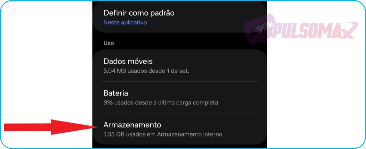 Instagram storage function in phone settings.