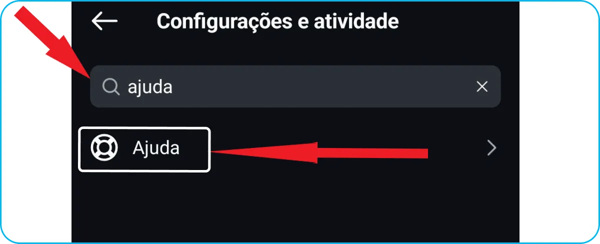 Help button on Instagram.