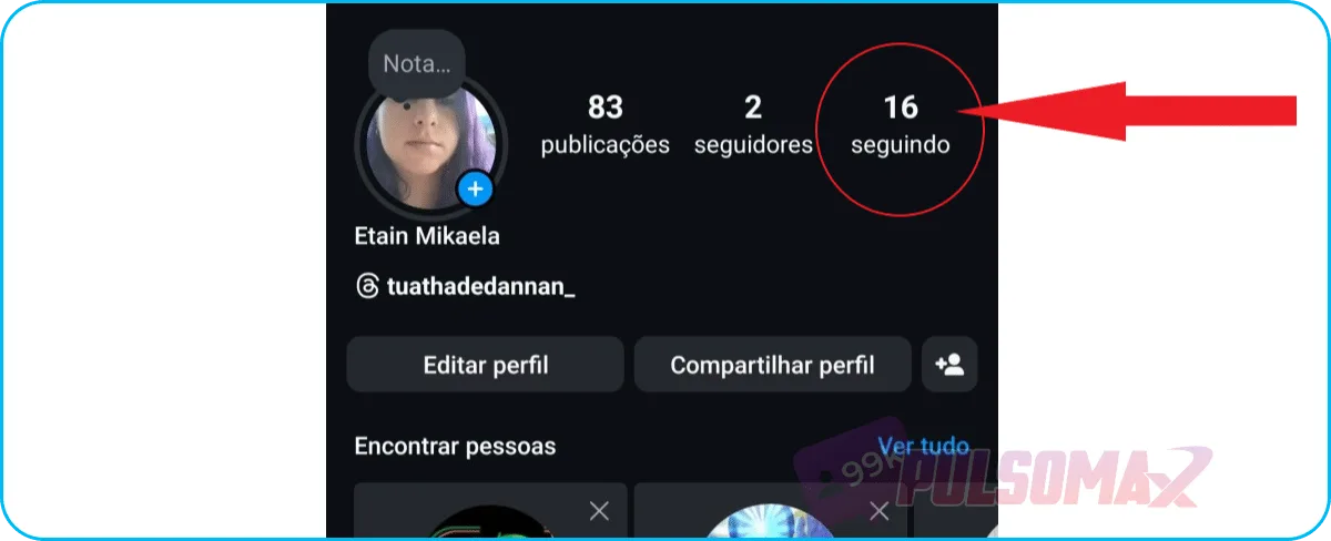 Screenshot showing how many followers an account has on Instagram.