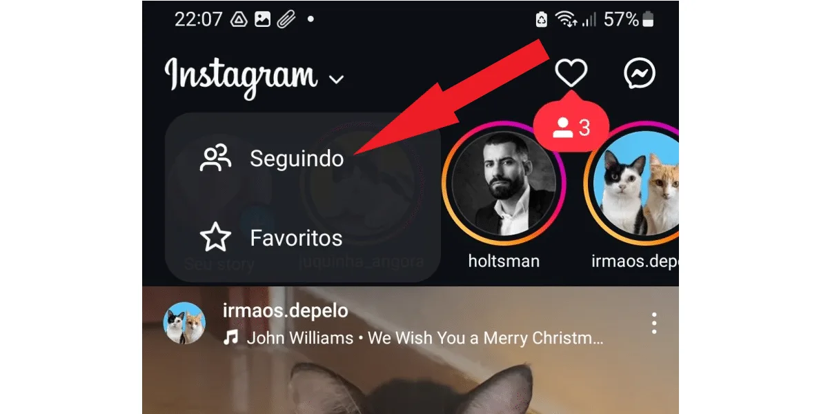 Screenshot showing where the