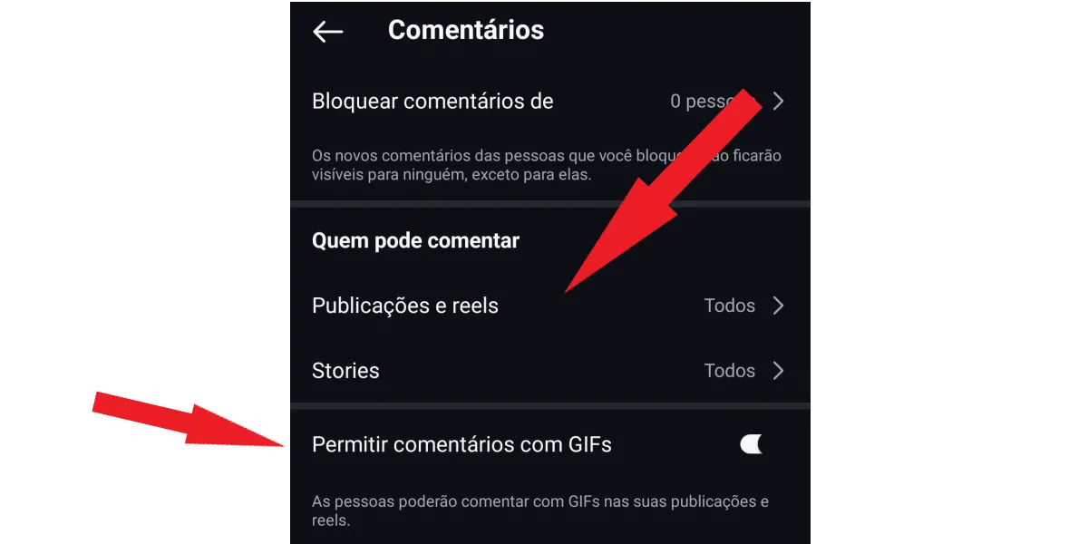 Screenshot showing the comment control options on Instagram.