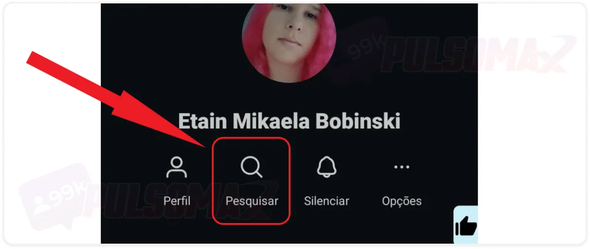 Search for a profile on Instagram