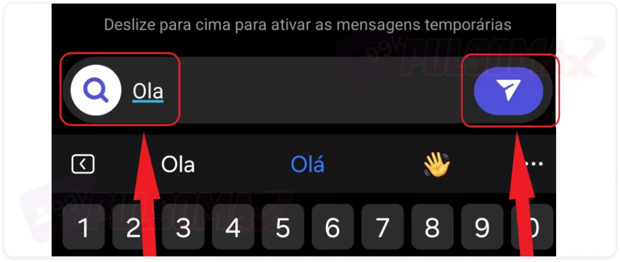 Sending a message via Instagram DM.