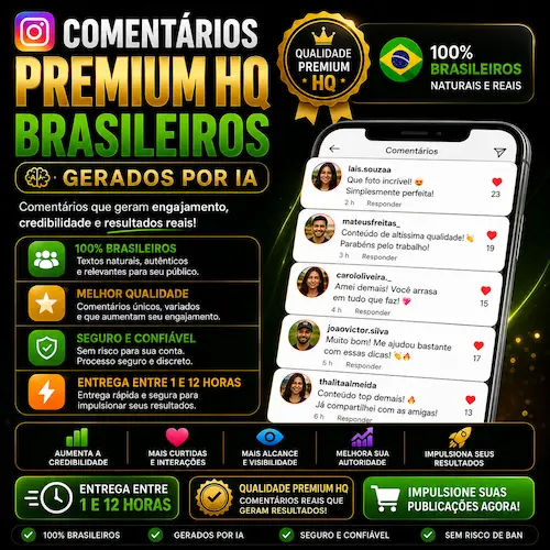 Premium Brazilian Comments for Instagram | Customizable | Start in 1 to 8 hours