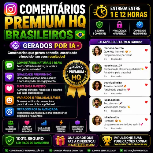 Comentários Premium HQ Brasileiros | Gerados por IA | Entrega entre 1 e 12 horas