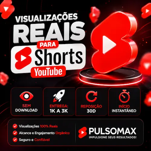 Visualizações Reais para Shorts YouTube | Sem Download | 🚀 Entrega: 1K a 3K | ♻️ Reposição 30D
