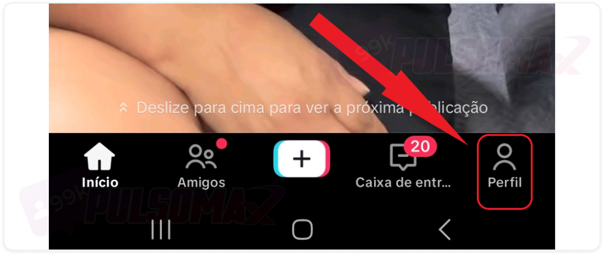 Botão perfil no TikTok