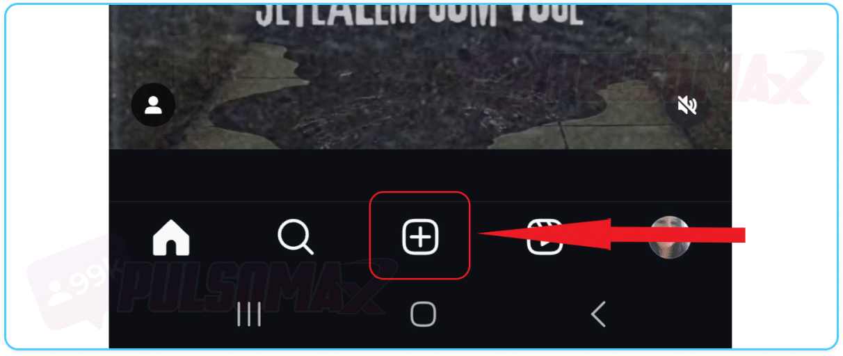 Botão + no Instagram para criar publicação.