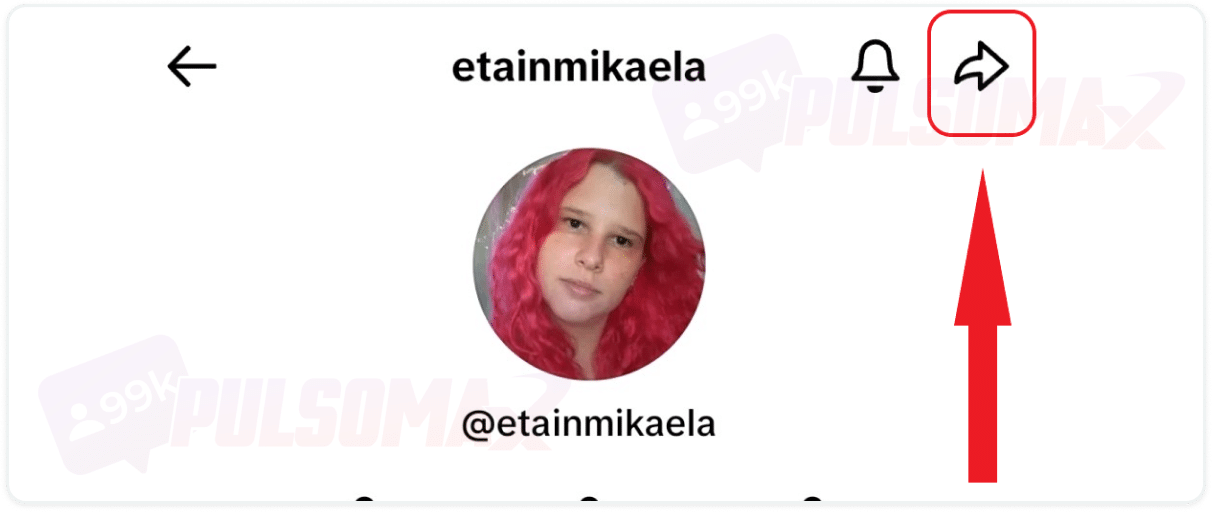 Botão em forma de sete no TikTok