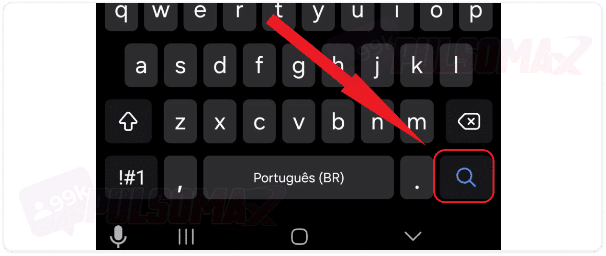Botão enviar no teclado