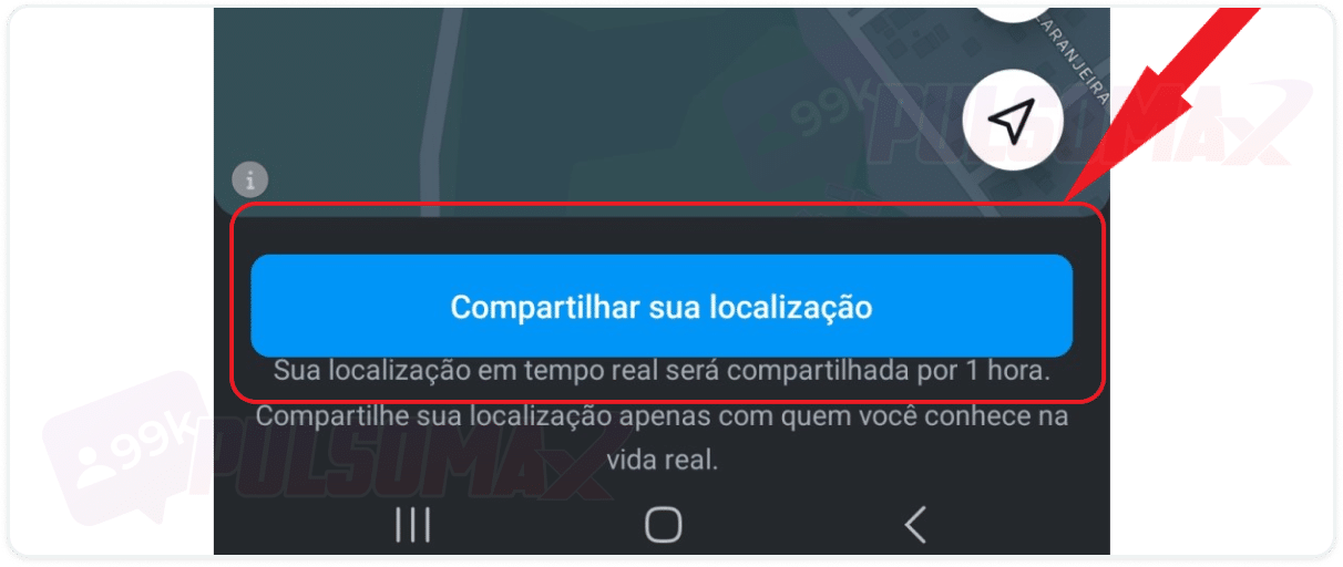 Compartilhar localização no DM do Instagram.