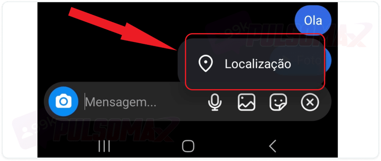 Função de localização no DM do Instagram.