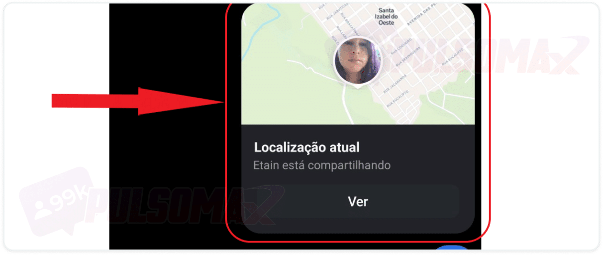 Localização enviada no chat do Instagram.
