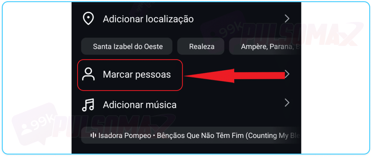 Marcar pessoas em publicação no Instagram.