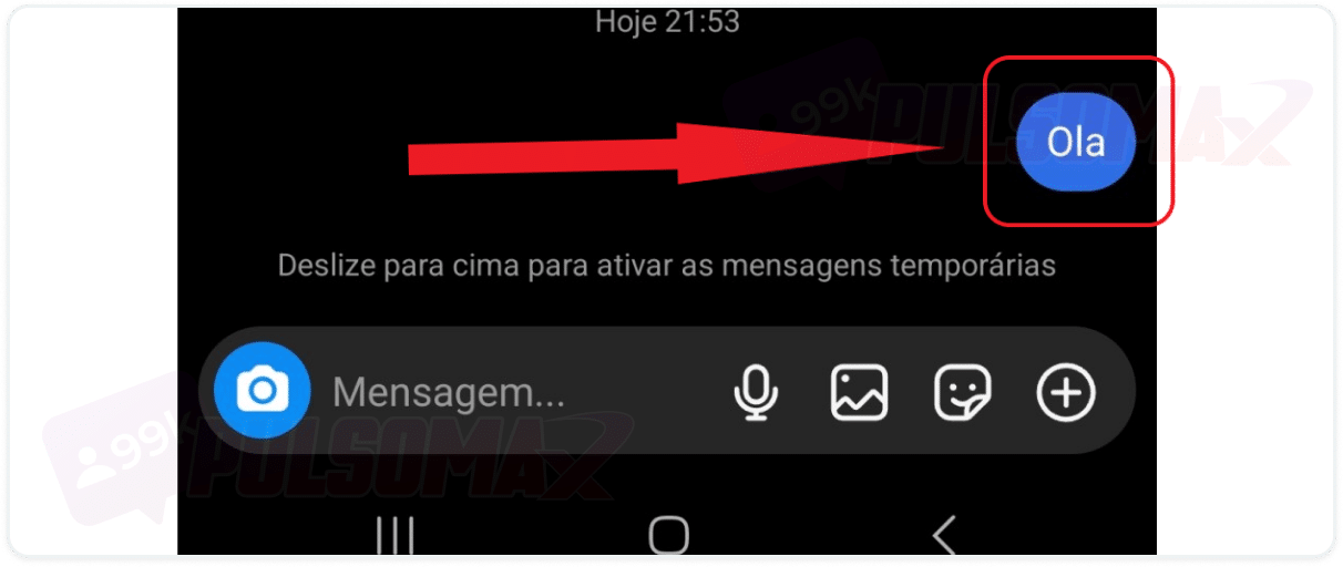 Mensagem enviada no DM do Instagram.
