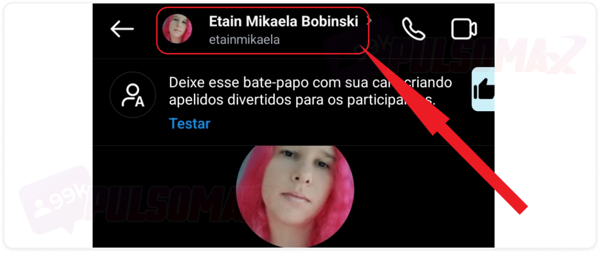 Nome do usuário na conversa.