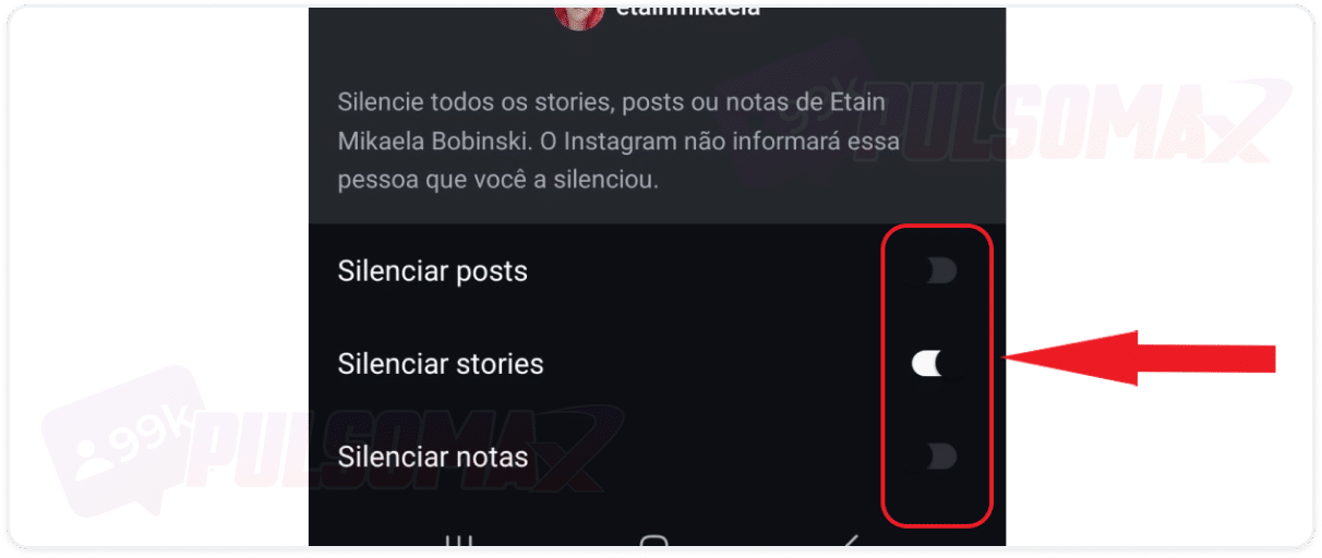 Opções de remover o silêncio.