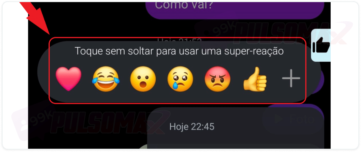 Reagindo uma mensagem no DM