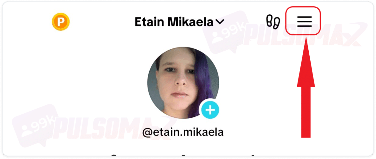 botão de 3 barras no TikTok